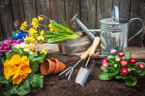 Balanced garden design elements in a Feltham outdoor area